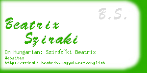 beatrix sziraki business card